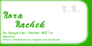 nora machek business card